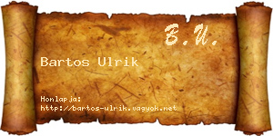 Bartos Ulrik névjegykártya